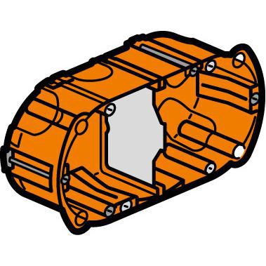 Double NF multi-material box 2 positions or 4/5 modules Ø 67 mm L. 143 x W. 72 x D. 40 mm