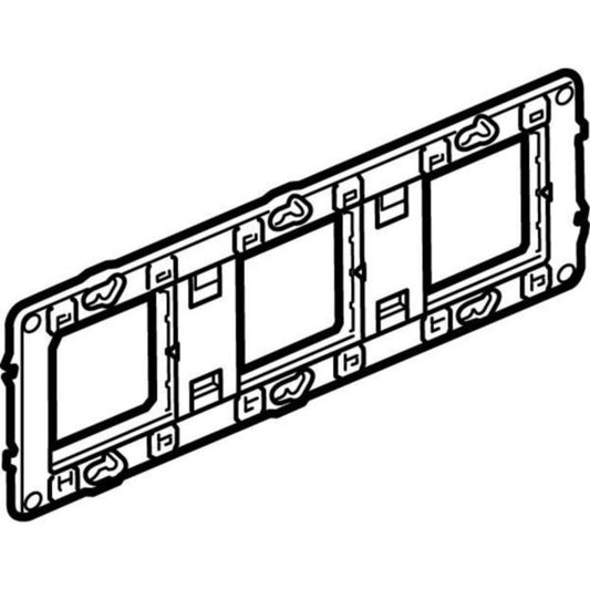 Support universel NF pour MOSAIC 2 pour 6 postes ou 3 x 2 modules horizontal ou vertical à visser