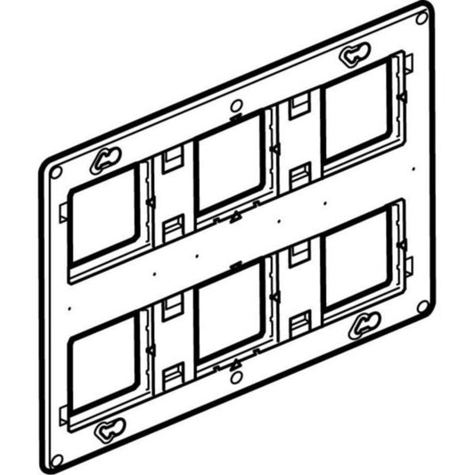 Universal screw support MOSAIC 2 2 x 6 or 2 x 8 modules black horizontal and vertical