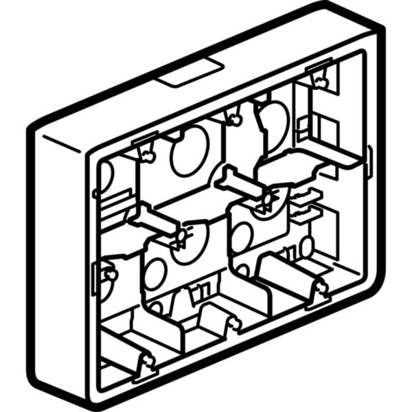 Cadre saillie pour support à vis MOSAIC 2 2 x 6 ou 2 x 8 modules prof. 46 mm blanc l. 237 mm