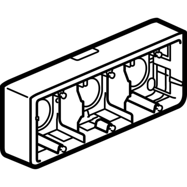 Surface-mounted frame for MOSAIC 2 screw support for 6/8 and 3 x 2 modules depth 40 mm white width 225 mm