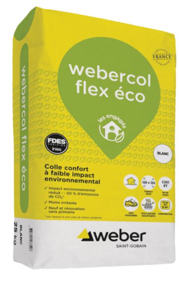 Colle WEBERCOL FLEX ECO C2S1 ET blanc 25 kg