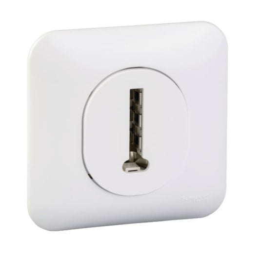 OVALIS® telephone socket in smooth white PVC