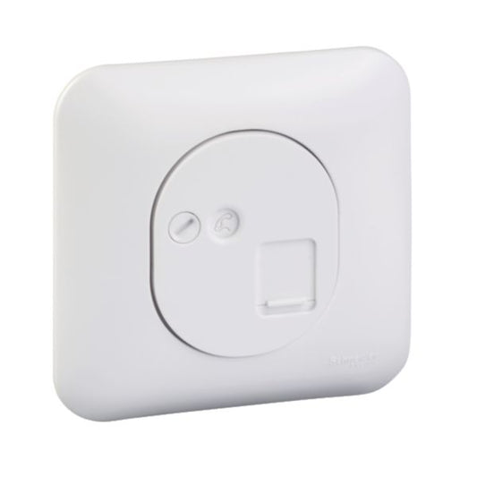 OVALIS® RJ45 grade 3 socket in smooth white PVC