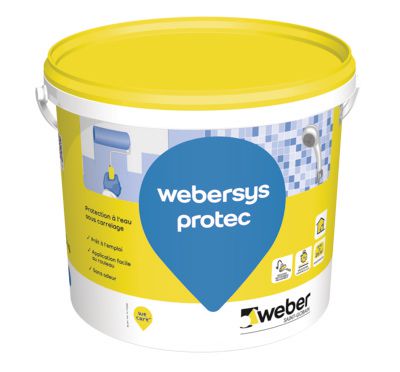 Système de protection à l'eau sous carrelage WEBERSYS PROTEC seau 20 kg