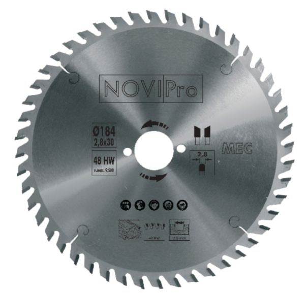 CIRCULAR SAW BLADE CARBIDE ALT WOOD DIAM 190 X AL 30/20 X48Z NOVIPRO