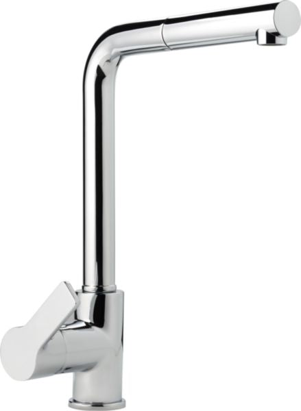 DESIGN chrome sink mixer with swivel spout and pull-out spray L. 23 x H. 34.5 cm