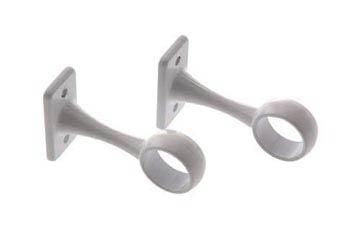 Support de milieu ovale fixe plastique blanc L. 108 mm - 2 pièces