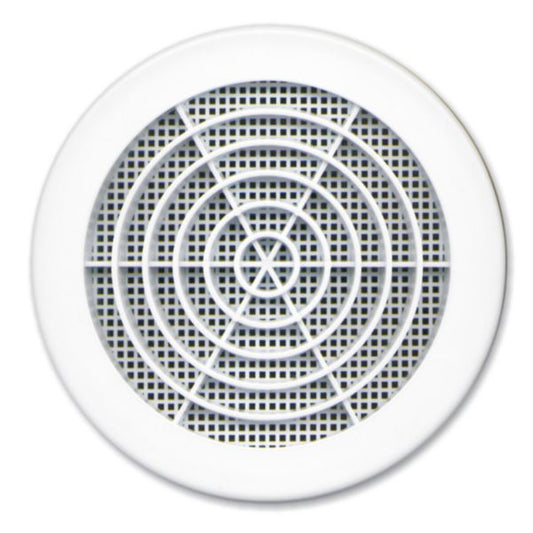 White PVC round clip-on grille ?118 to 134