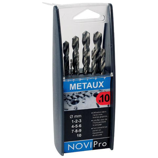 Box of 10 high-performance metal COBALT drill bits ø 1 x L. 10 mm