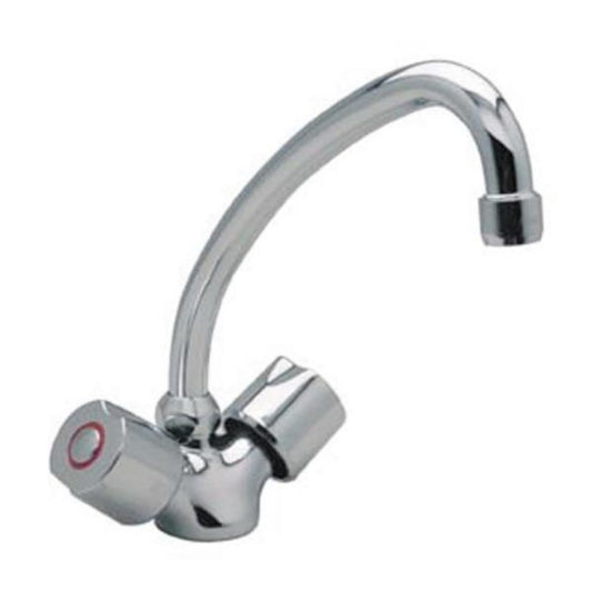 ARIANE chrome-plated stainless steel mixer with ceramic head tube spout