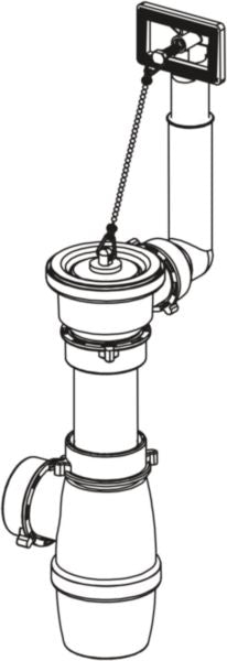 Vidage pour évier à poser en inox 1 cuve L. 430 x l. 350 x h. 200 mm