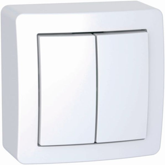 ALREA white double two-way switch 10 A 250 V