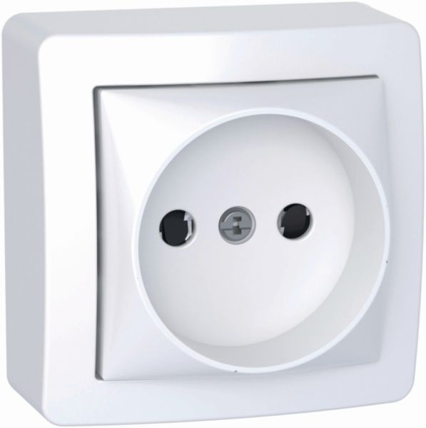 Alrea white 2P 16 A power outlet l. 6 x d. 3 x h. 6 cm