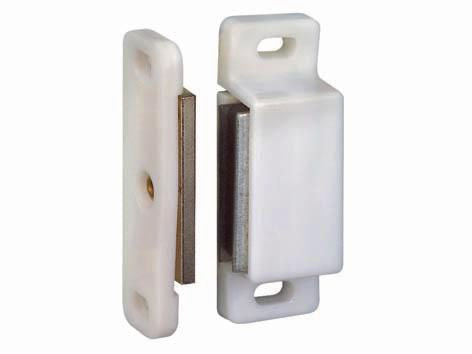 White plastic magnetic catch force 6 kg h. 200 x l. 115 x L. 200 mm - 2 pieces