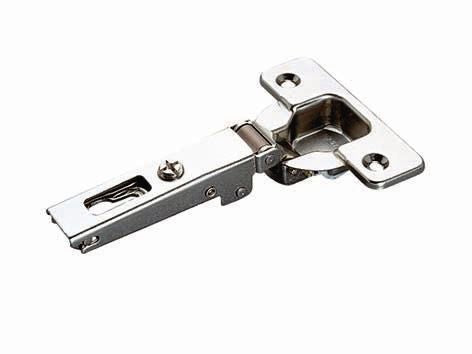 Nickel-plated steel clip-on hinge 110° with spring, straight arm Ø 35 mm - 10 pieces