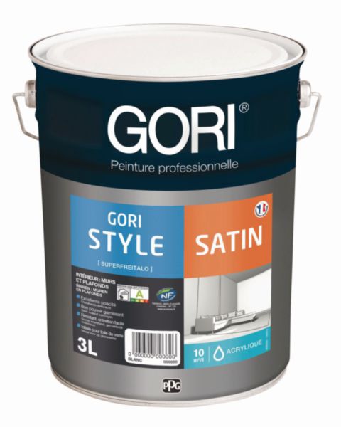 NF GORISTYLE Satin Acrylic Paint Calibrated White 3 L