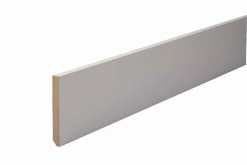 Pre-painted MDF skirting board straight edge h.100 x L.2000 x th.9 mm - 5 pieces