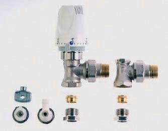 Complete radiator valve kit with 1/2 square thermostatic head