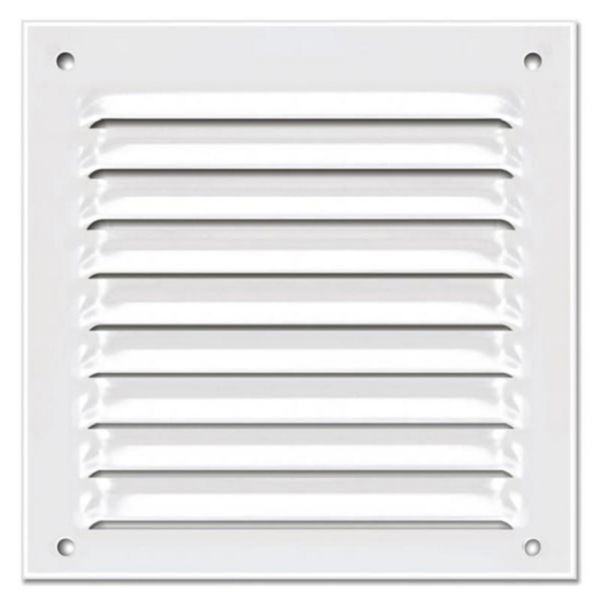 White aluminum square louvered grille 150x150