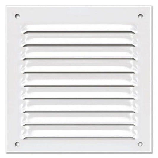 Grille carrée à persienne en aluminium blanc 150x150