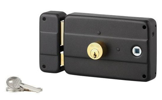 Surface-mounted lock D45 mm 140 x 90 mm horizontal with left mortise 3 keys