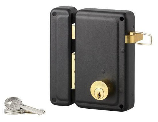 Surface-mounted lock D45 mm 75 x 130 mm vertical left pull 3 keys