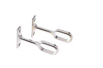 Fixed oval middle support chromed steel h. 90 x L. 90 - 2 pieces