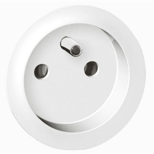 NF CELIANE cover plate 2P+T flush socket white l. 53 mm