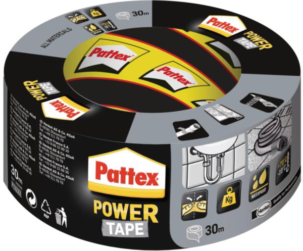 Rouleau adhésif universel POWER TAPE surpuissant gris tous supports L. 30 m x l. 50 mm