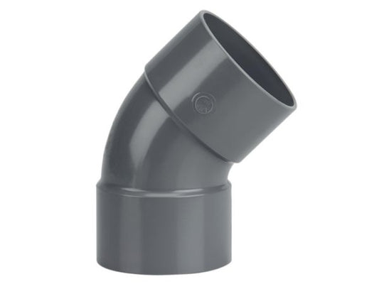 PVC NF female-female elbow 45° Ø 80 mm gray