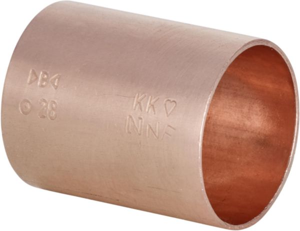 Copper sleeve Ø equal to female-female soldering Ø 18 mm bag of 2 pieces