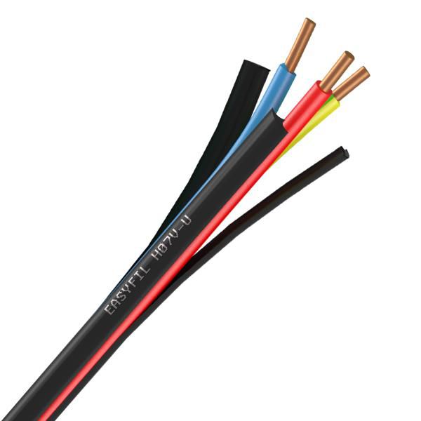 3 pre-assembled NF EASY FIL® wires blue / red / green yellow section 2.5 mm² crown of L. 150 ml