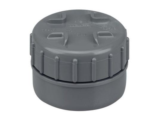 PVC NF male inspection cover Ø 80 mm gray