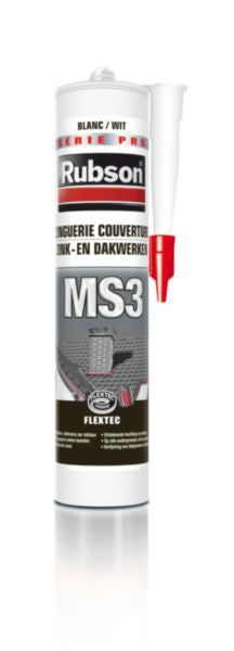 Mastic d'étanchéité et collage ms3 blanc pour éléments métalliques ou plastiques cartouche de 280 ml