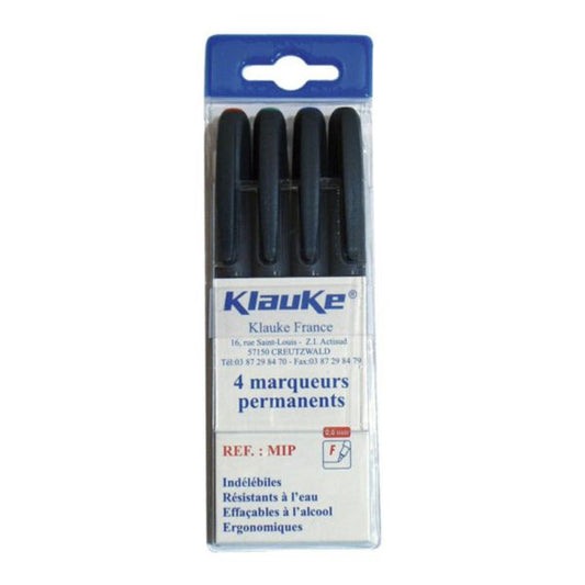 Pack of 4 indelible cable markers 0.6 mm tip permanent water-resistant ink