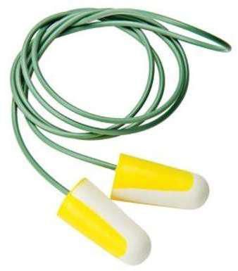 Set of 5 pairs of earplugs with cord