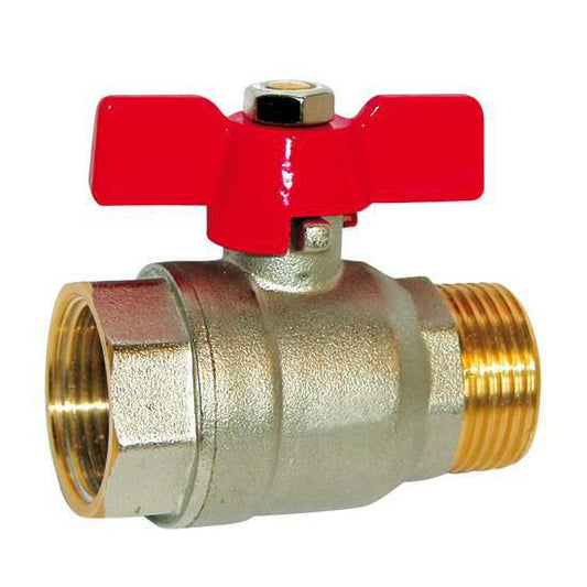 Galvanized steel ball valve with male-female butterfly handle Ø 3/4