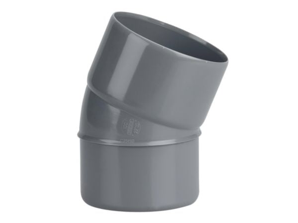 Coude PVC NF mâle-femelle 22° Ø 100 mm gris