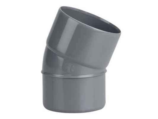 PVC NF male-female elbow 22° Ø 100 mm gray