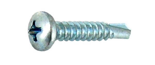 Self-drilling sheet metal screw with domed cylindrical head in zinc-plated steel ø 4.8 x L. 32 mm vybac of 90 pieces