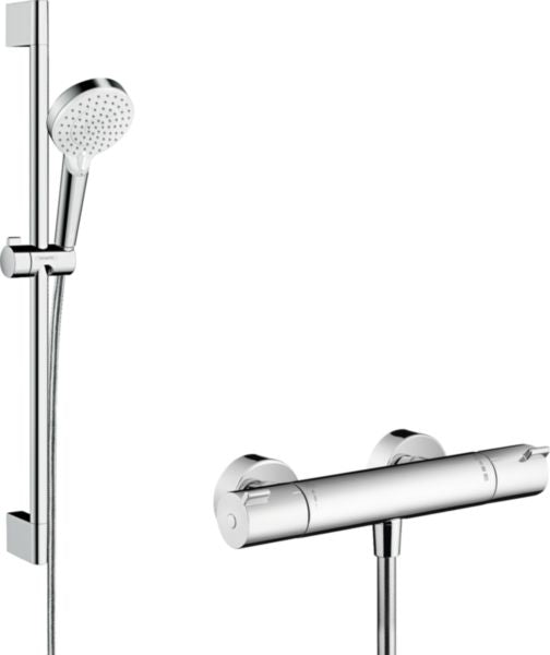 CROMETTA shower head d. 10 cm thermostatic with chrome wall bracket