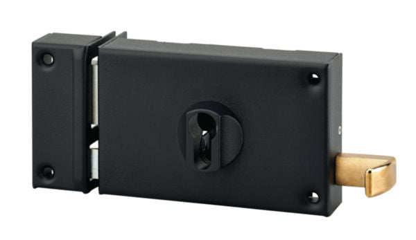 Horizontal surface-mounted lock with pull 140 x 88 mm left