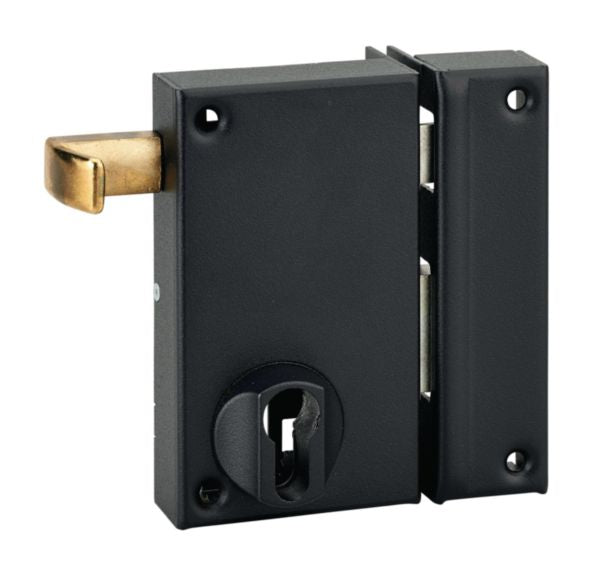 Vertical surface-mounted lock with pull 75 x 130 mm right