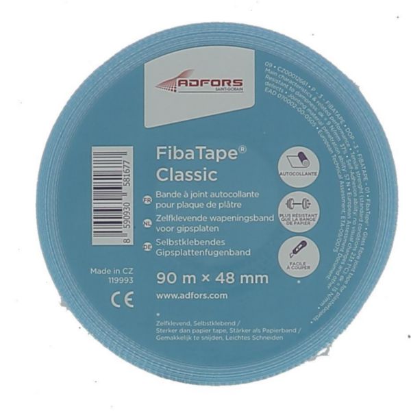 Classic self-adhesive white fiberglass joint tape L. 90 m x W. 48 mm