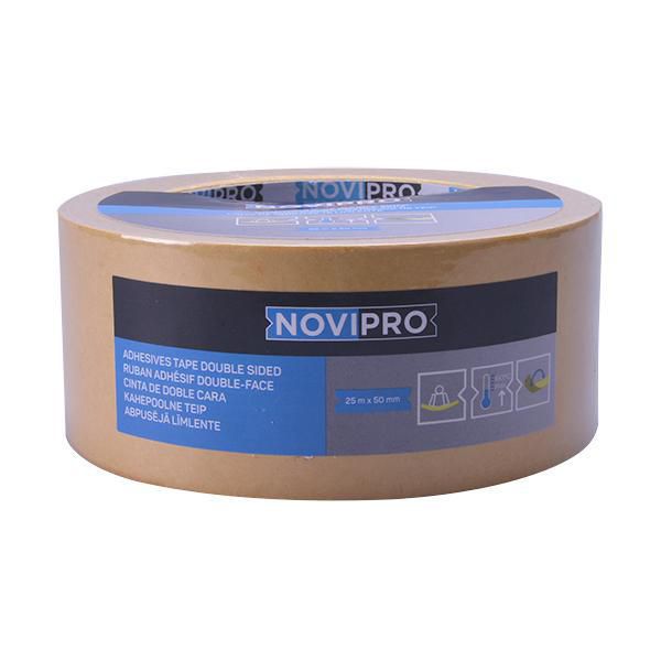 Rouleau adhésif double face toilé haute qualité pour revêtement de sols L. 25 m x l. 50 mm