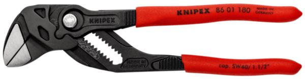 Grey altramentized pliers wrench with plastic sheath 180 mm