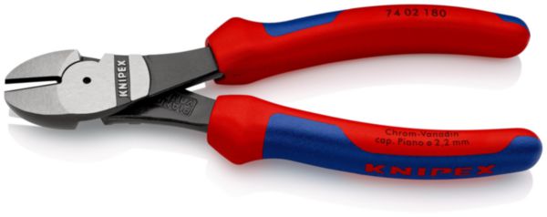 Pince coupante KNIPEX à forte démultiplication noire atramentisée 180 mm