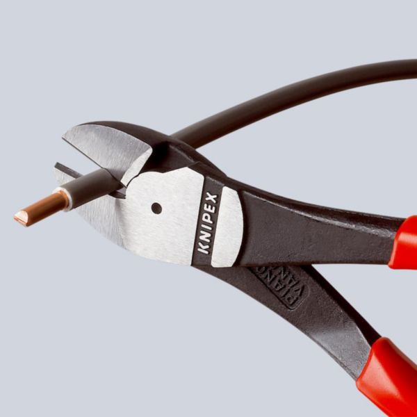 Pince coupante KNIPEX à forte démultiplication noire atramentisée 180 mm