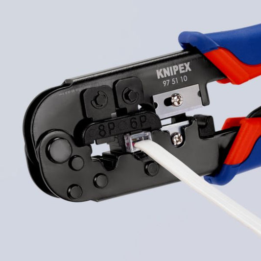 Crimping pliers for Western RJ45 plugs